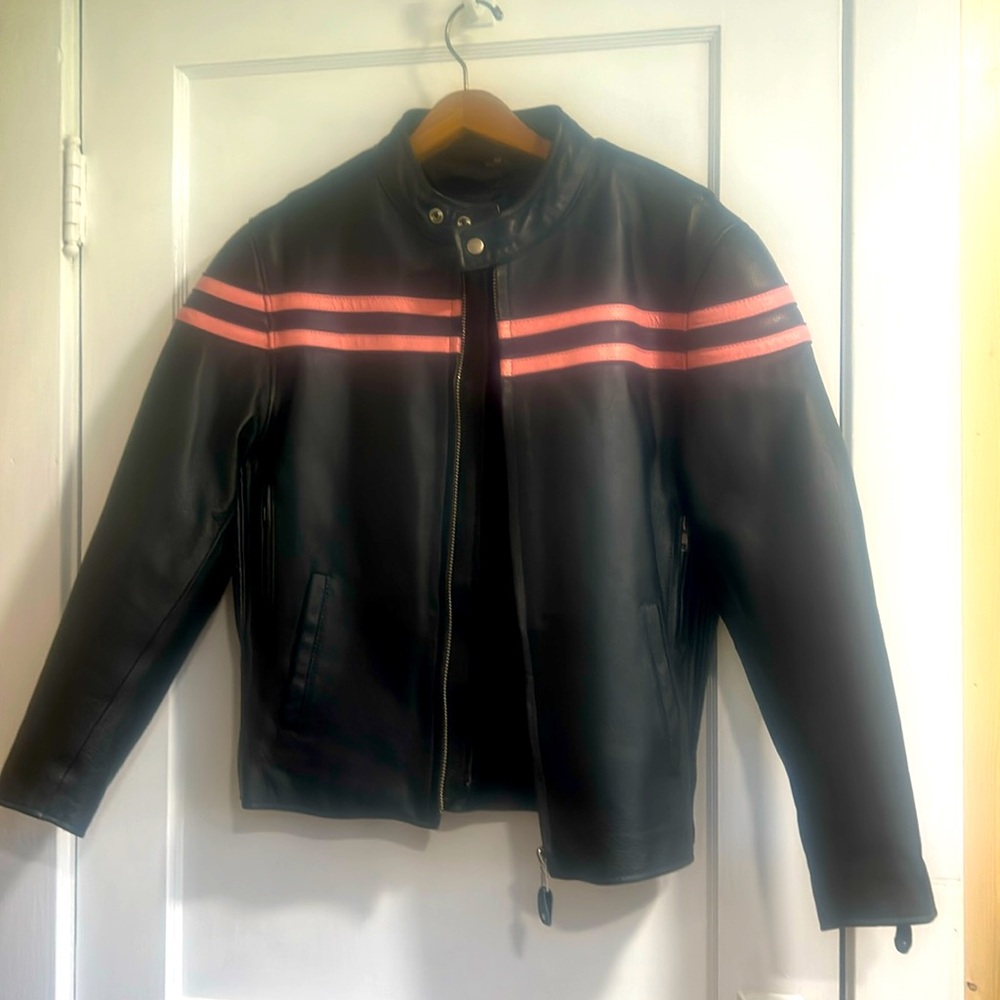 Women’s Brogies Bikewear Leather Motor Cycle Jacket with removable lining